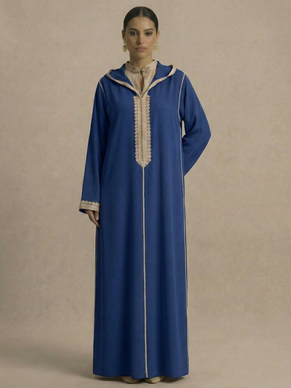 Djellaba Bleu Ciel | Caftania Paris