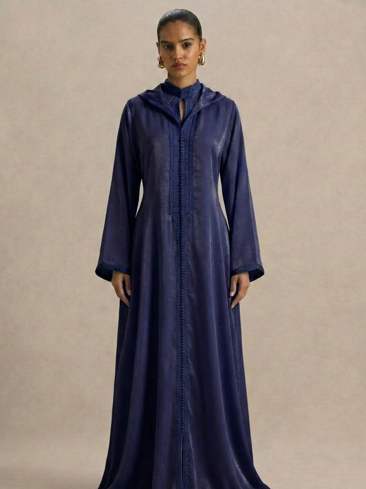 Djellaba azul marino