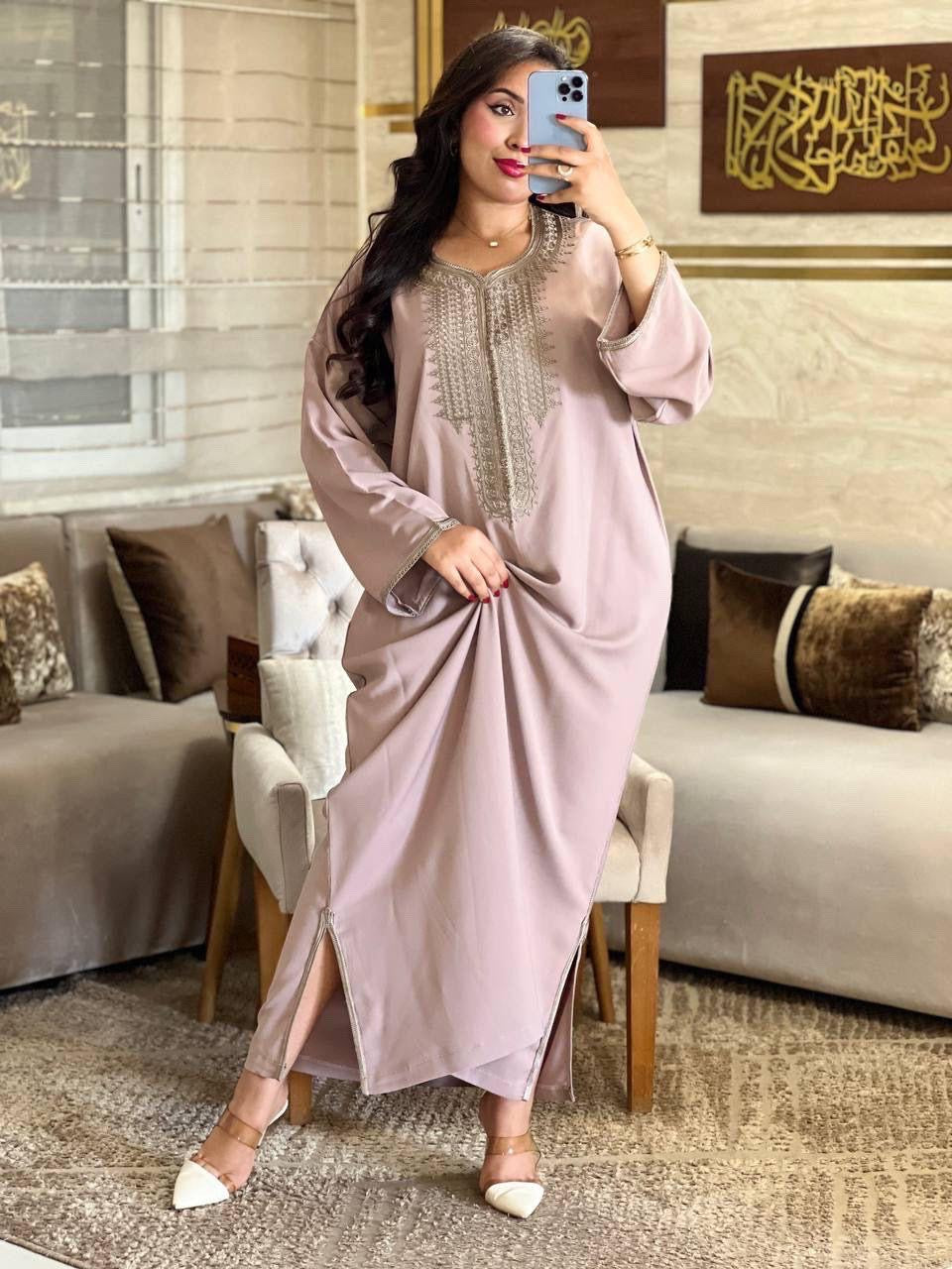 Djellaba Femme Premium - Caftan Marocain Longue Robe - Abaya élégante Pour Toutes Occasions