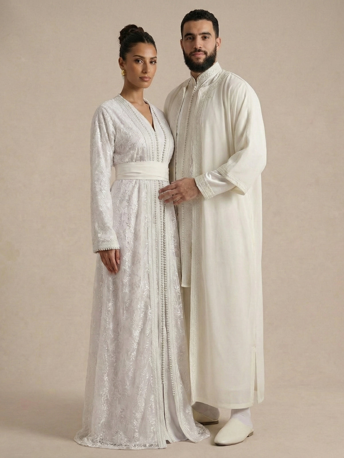 Caftan Mariage Blanc Moderne - Caftania Paris