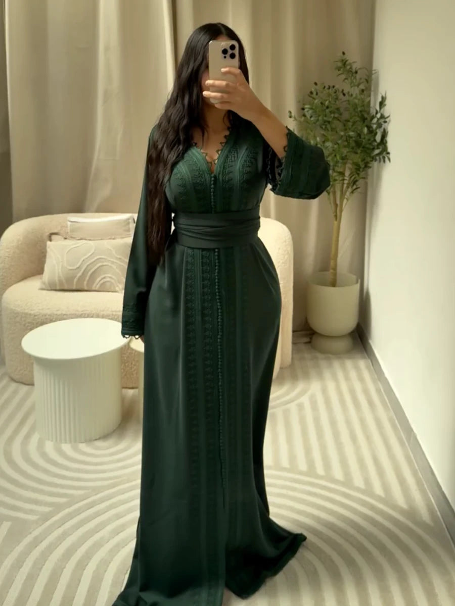 Caftan Marocain Vert - Caftania Paris