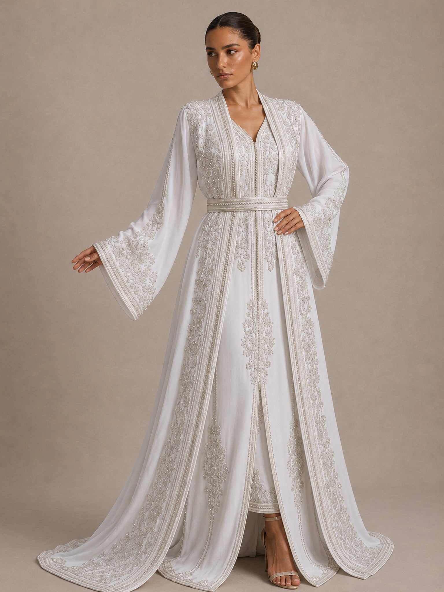 Caftan Blanc Argenté