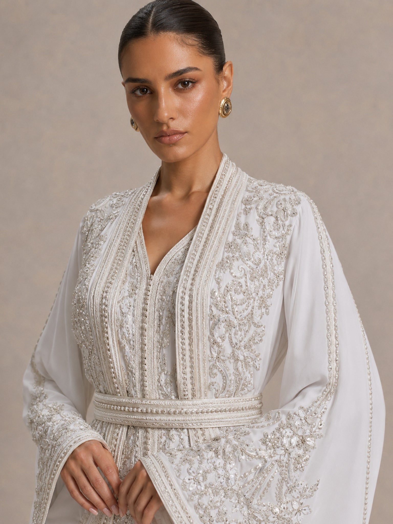Caftan Blanc Argenté
